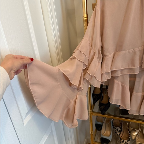 Commense High Neck Ruffle Top Light Pink - Picture 3 of 5